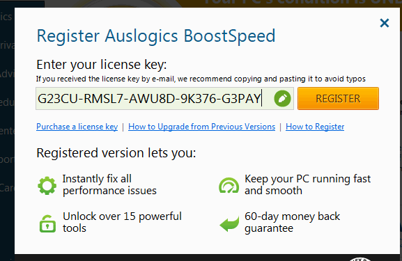 auslogics boostspeed registration key